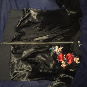 Black flower jacket